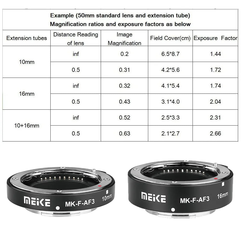 M43 Autofocus Adapter Extension Tube Set 10mm + 16mm