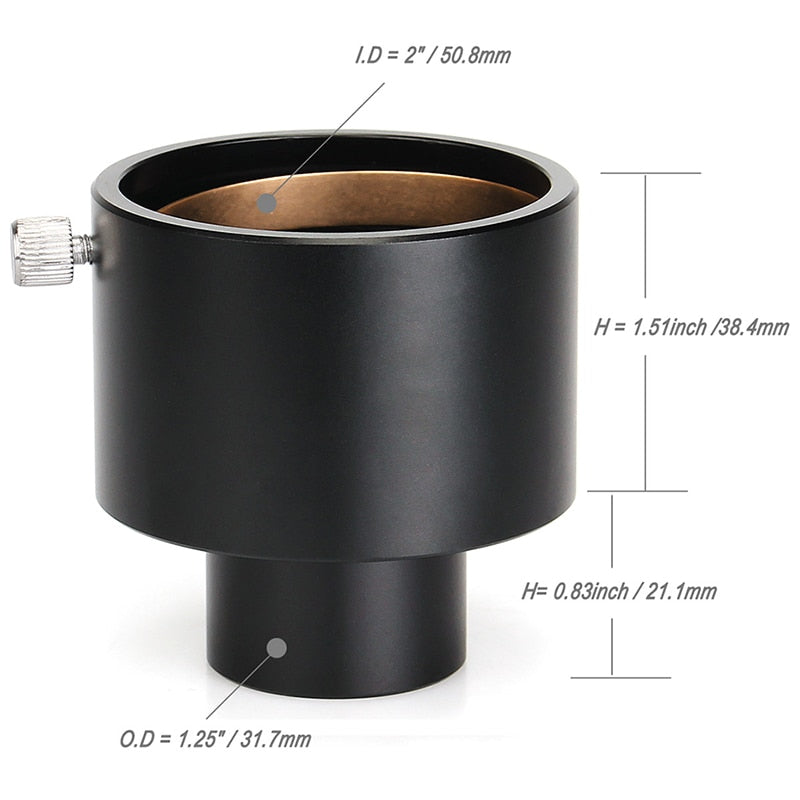 Telescope Eyepiece Adapter 0.965" to 1.25" 1.25" to 0.965" 1.25" to 2"