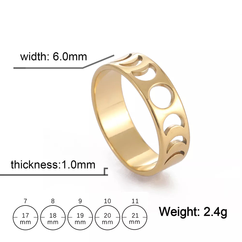 Women Moon Phase Ring