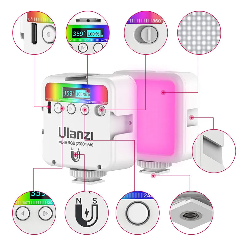 ulanzi vl49 rgb video lights