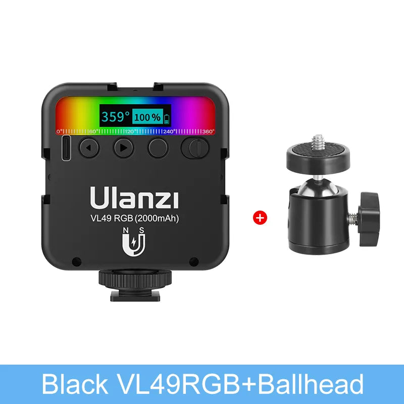 led ulanzi vl49 rgb light rechargeable