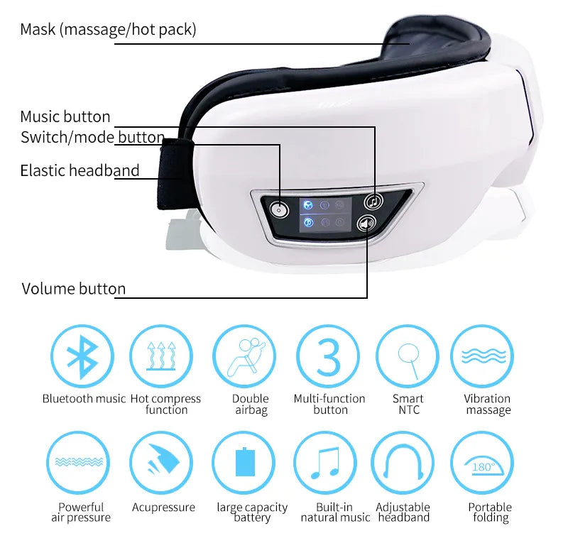 Smart Eye Massager with Heat Airbag Vibration Eye Care