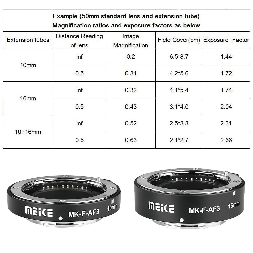 M43 Autofocus Adapter Extension Tube Set 10mm + 16mm