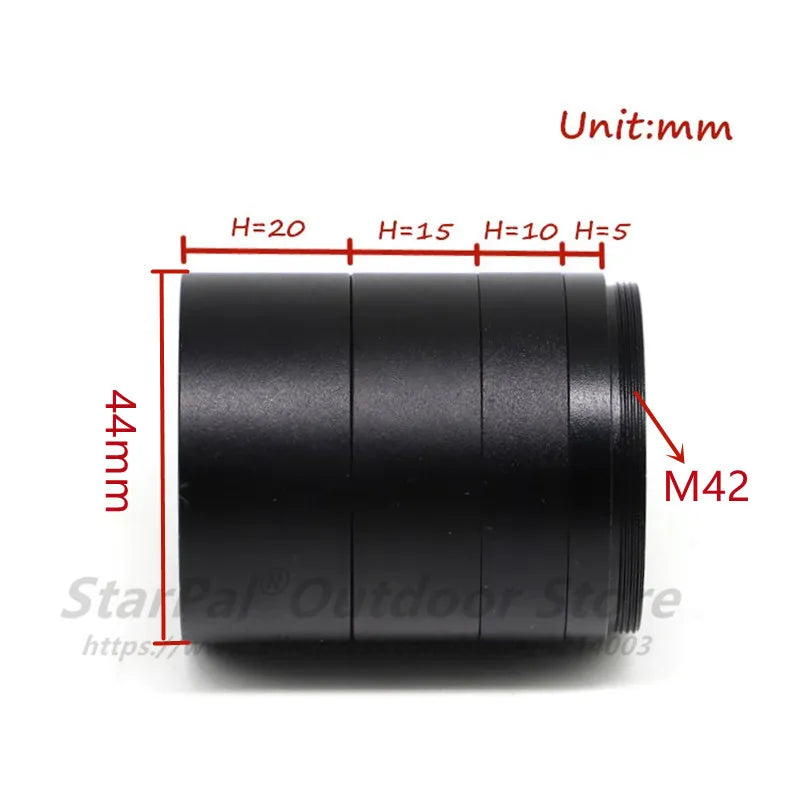 T2 Extension Tube Kit 5mm 10mm 15mm 20mm M42x0.75 Thread