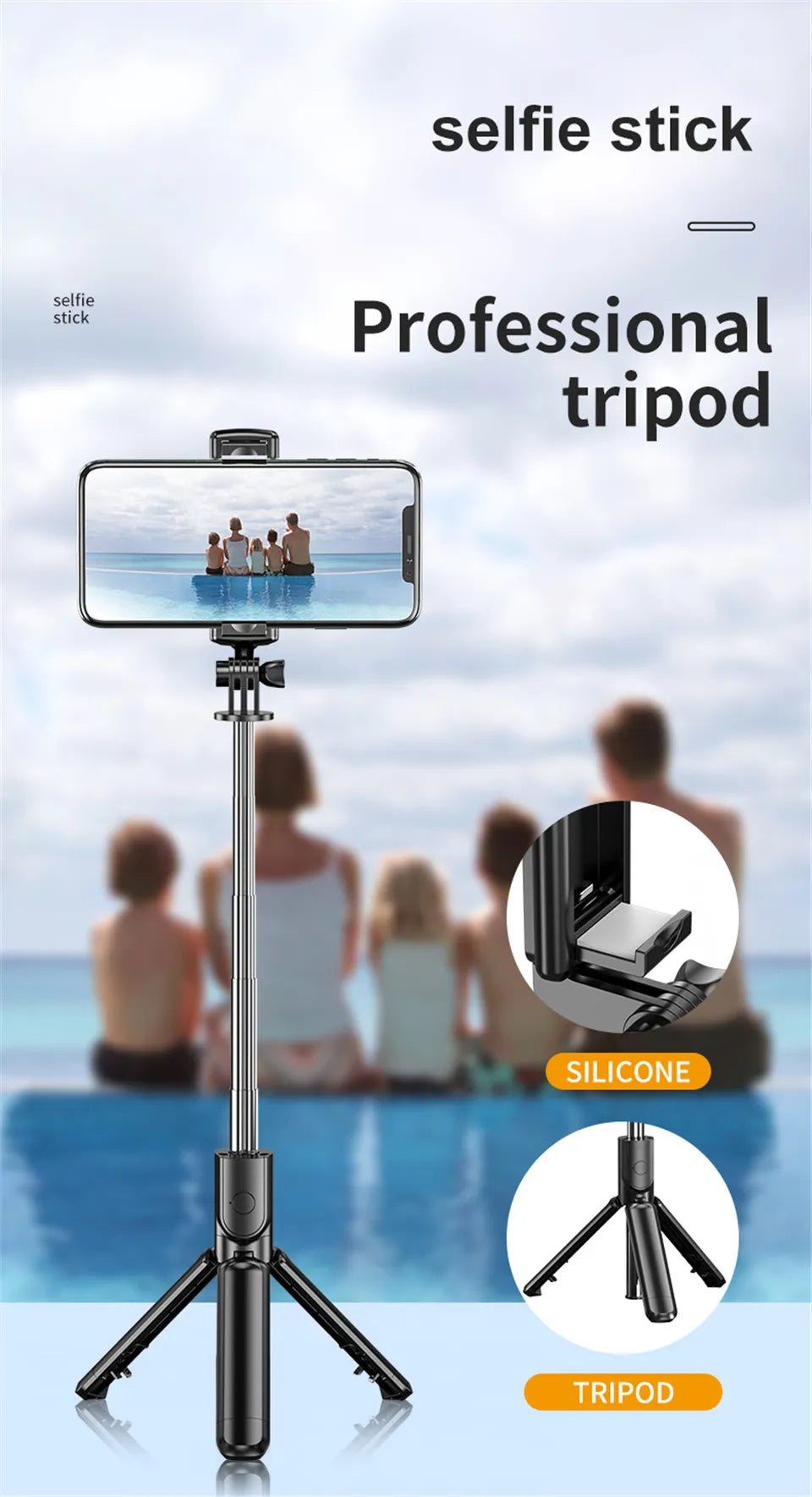 Bluetooth Selfie Stick Tripod with Remote
