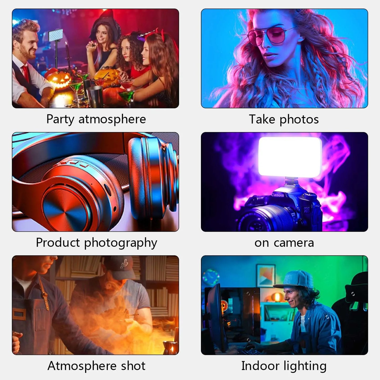 Portable RGB LED Camera Light for Photography