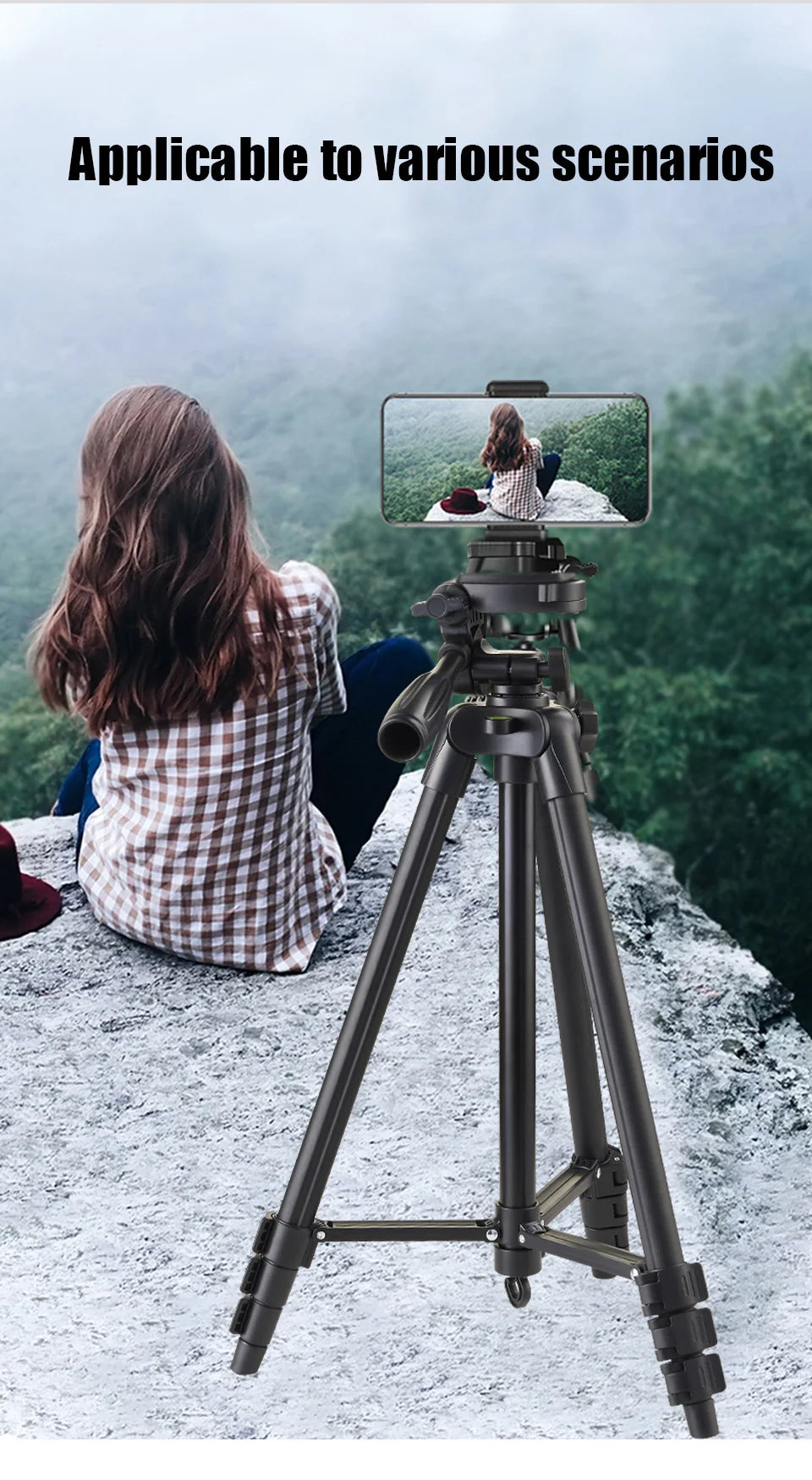 Phone Tripod Stand with Bluetooth Remote Control