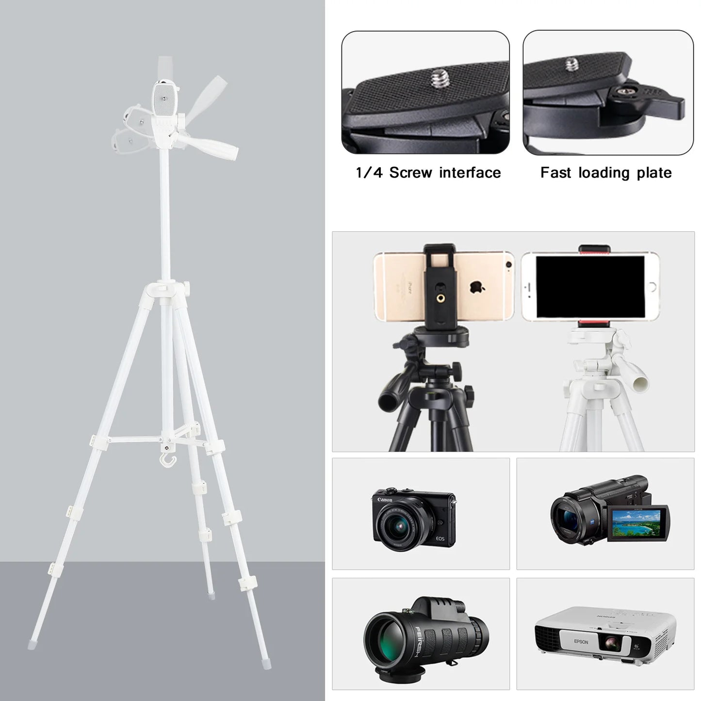 Phone Tripod Stand with Bluetooth Remote Control