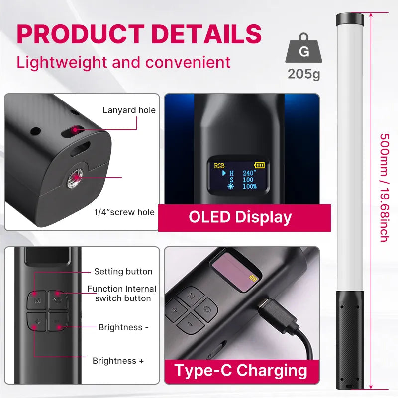 ulanzi vl119 rgb tube light xl