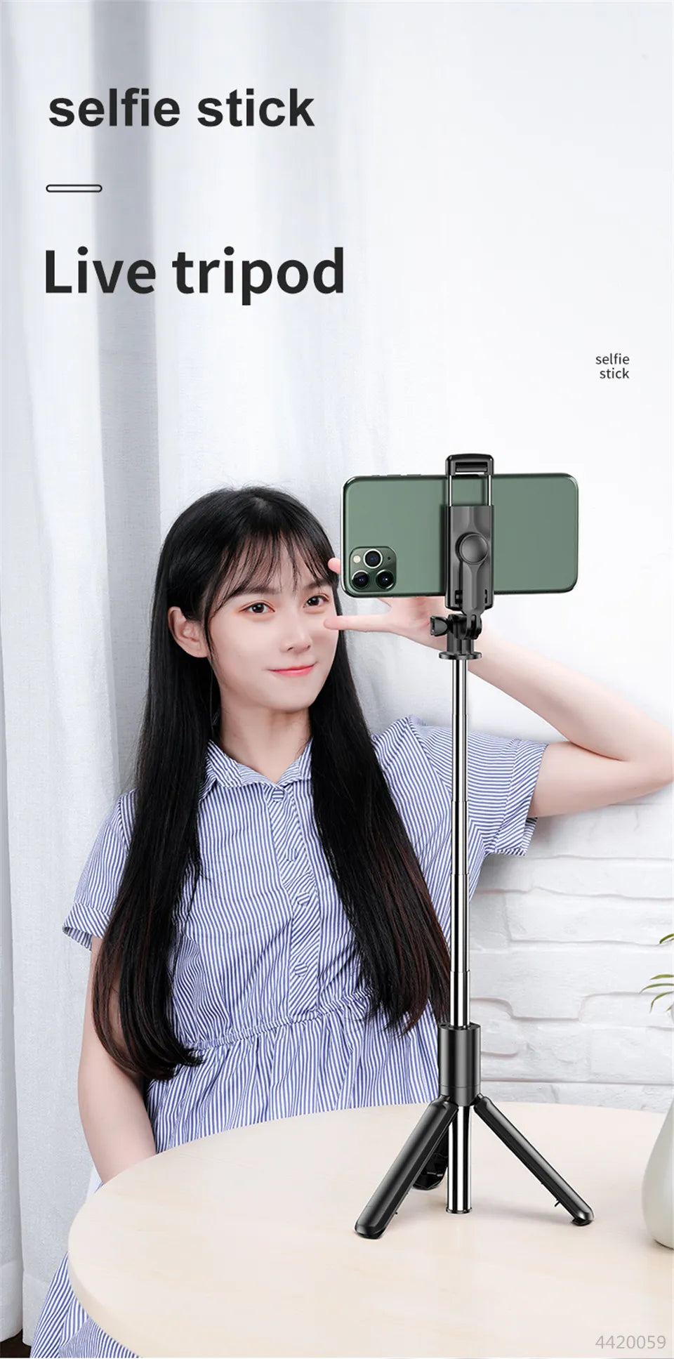 Bluetooth Selfie Stick Tripod with Remote