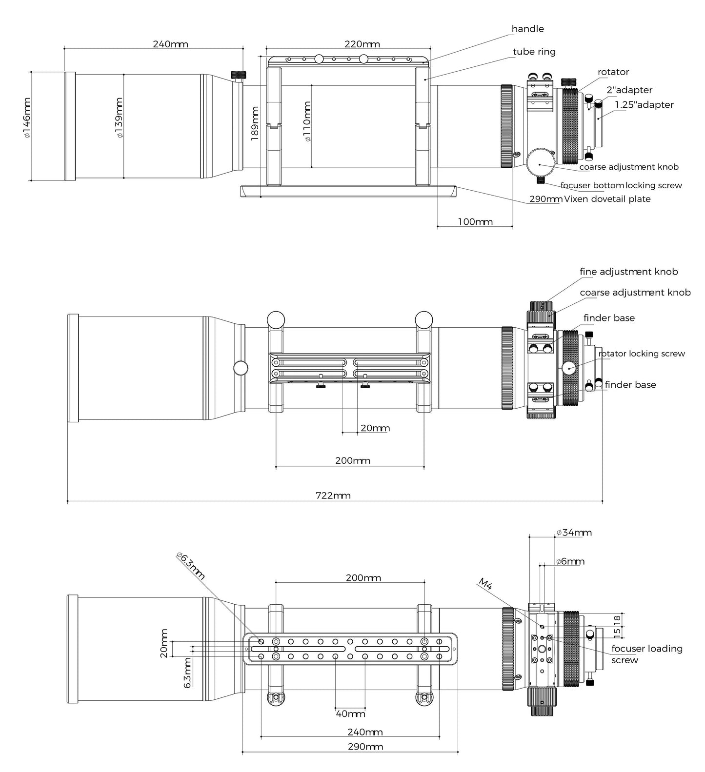 Askar 120 APO Triplet Refractor Telescope Scheme
