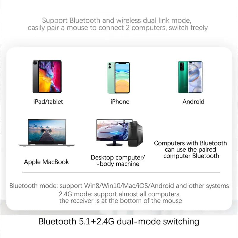 Wireless Bluetooth Mouse For Laptop PC iphone android macbook