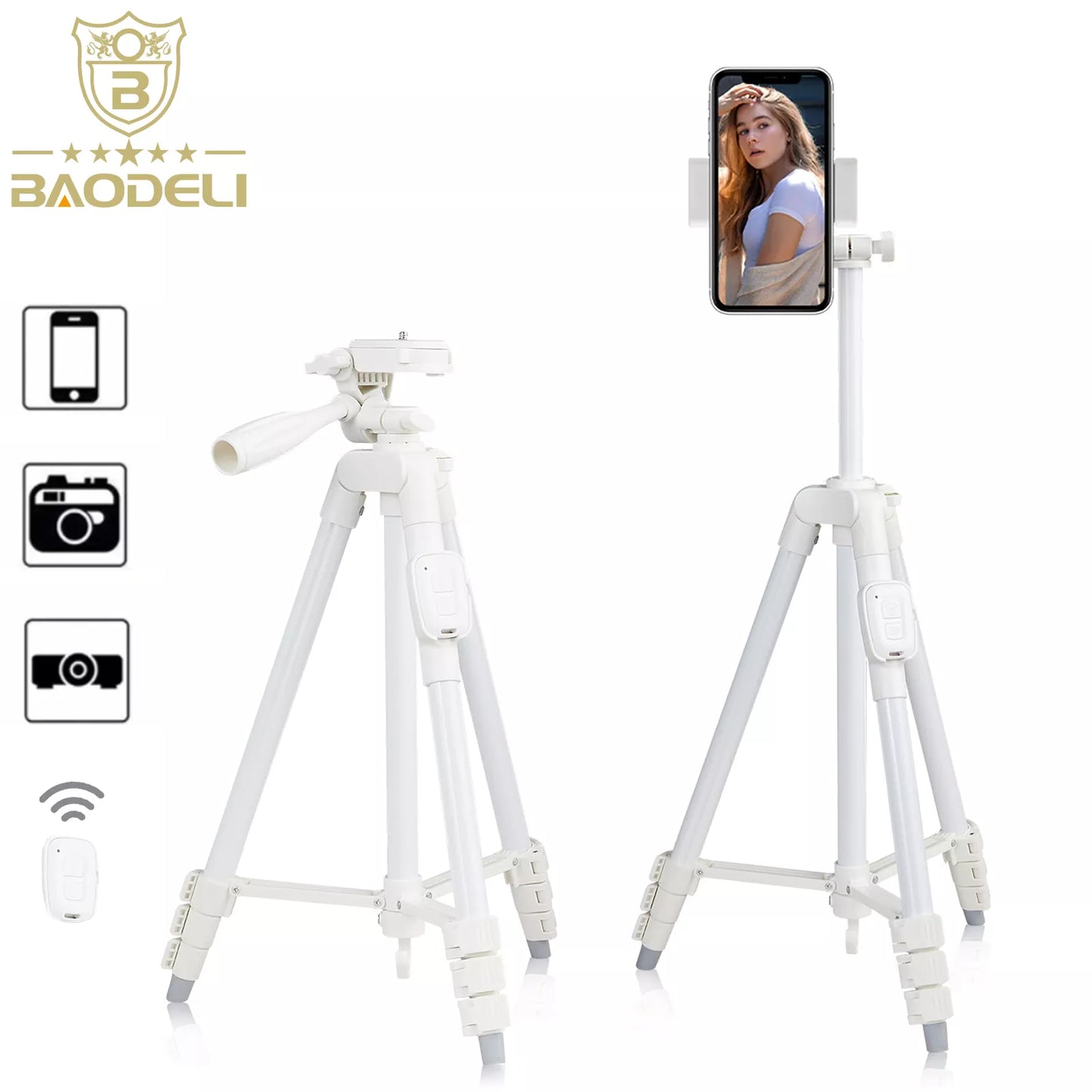 Phone Tripod Stand with Bluetooth Remote Control
