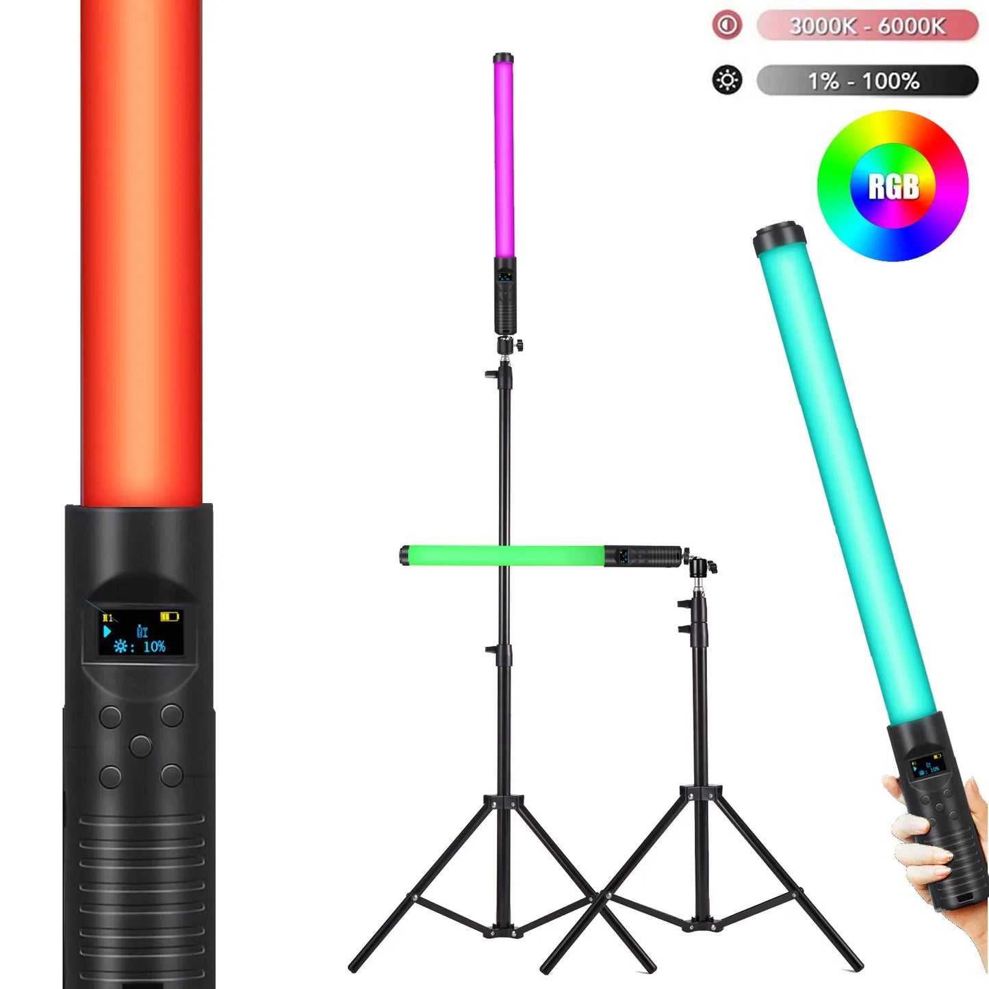 Portable RGB LED Light Bar for Photography
