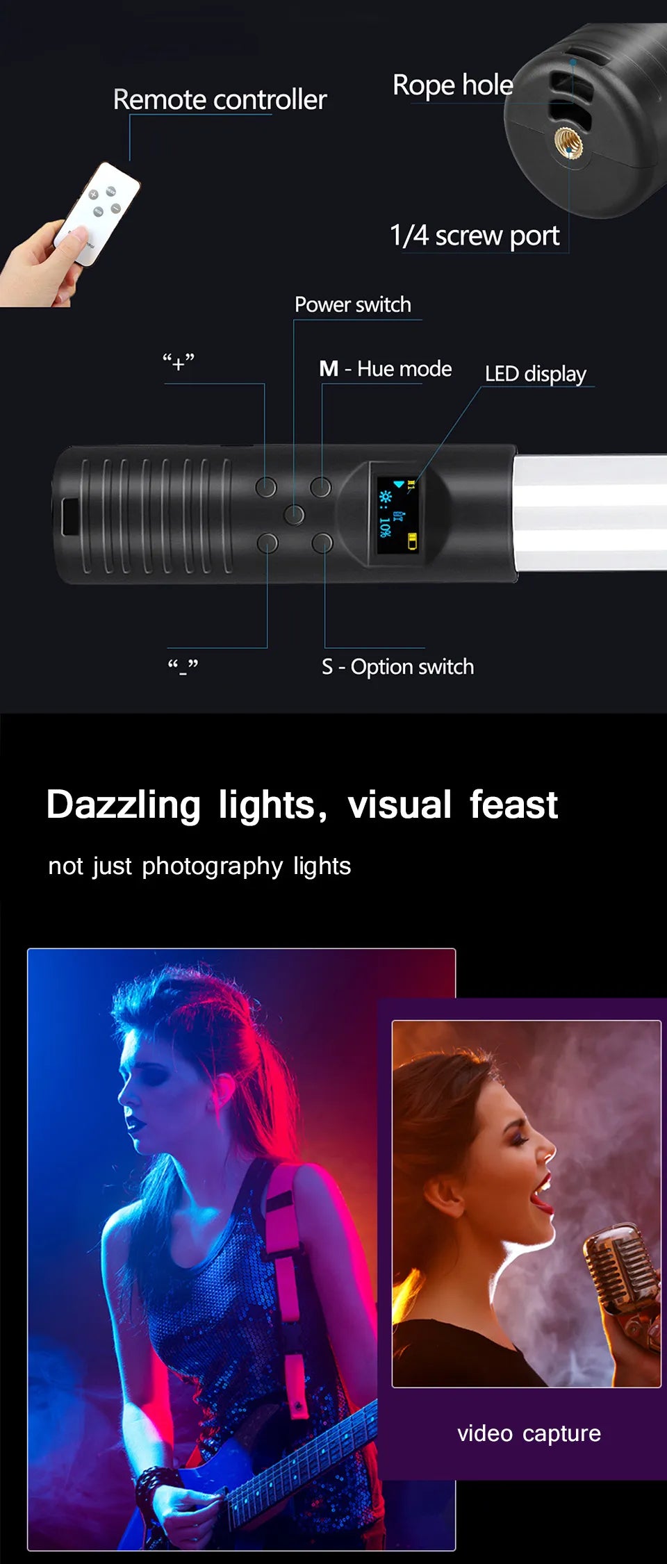 portable rgb led light photography