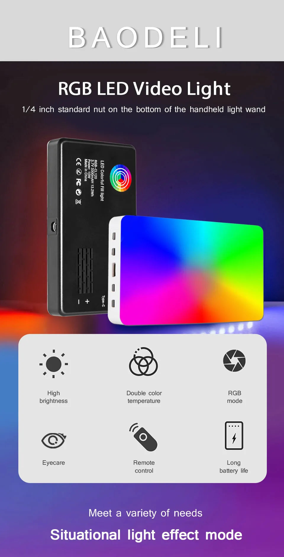 portable rgb led camera