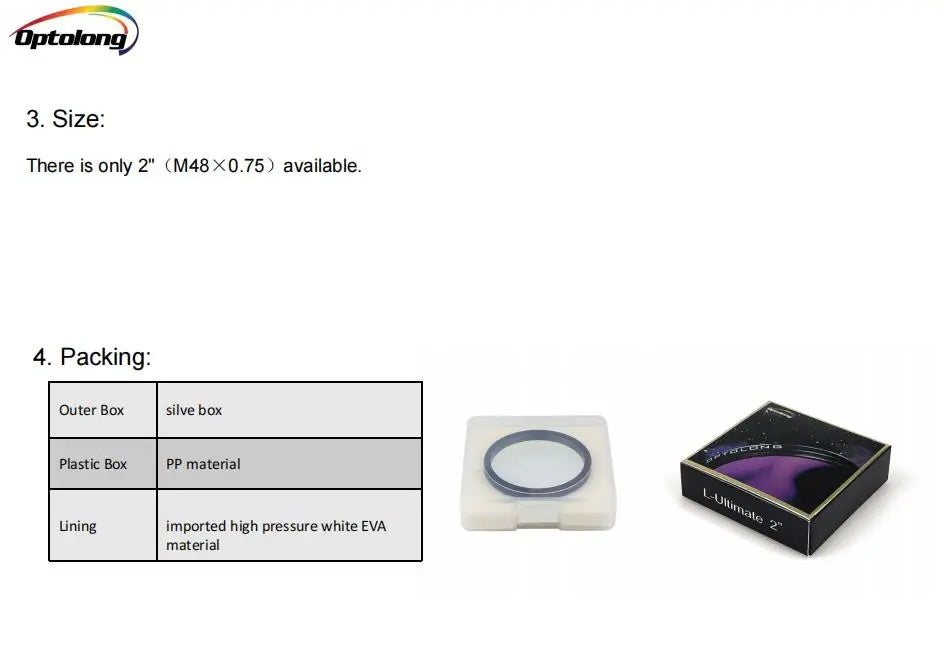 Best Light Pollution Filter for Bortle 8 Optolong L-Ultimate 2 / 1.25 Inch package
