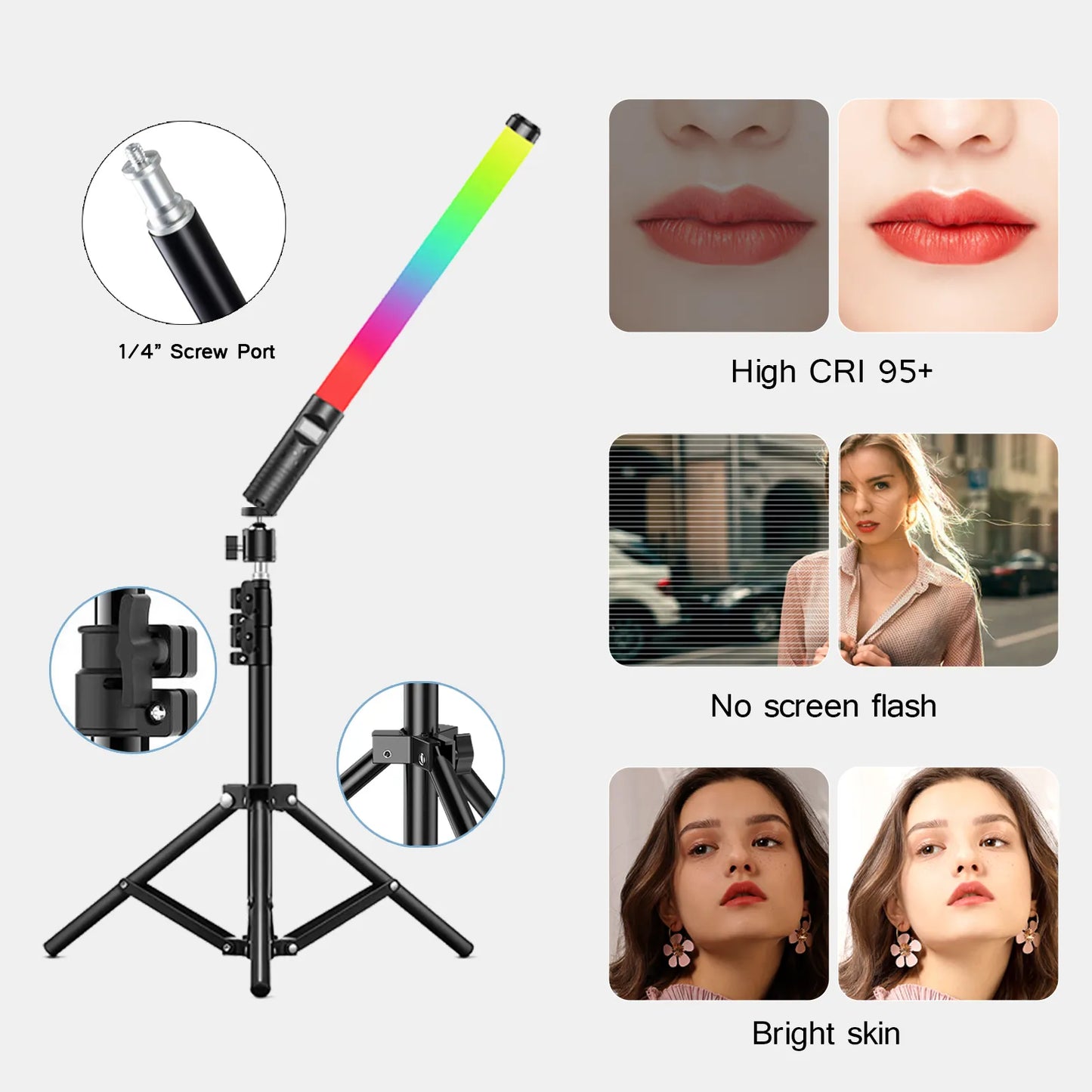 portable rgb led bar light for photography