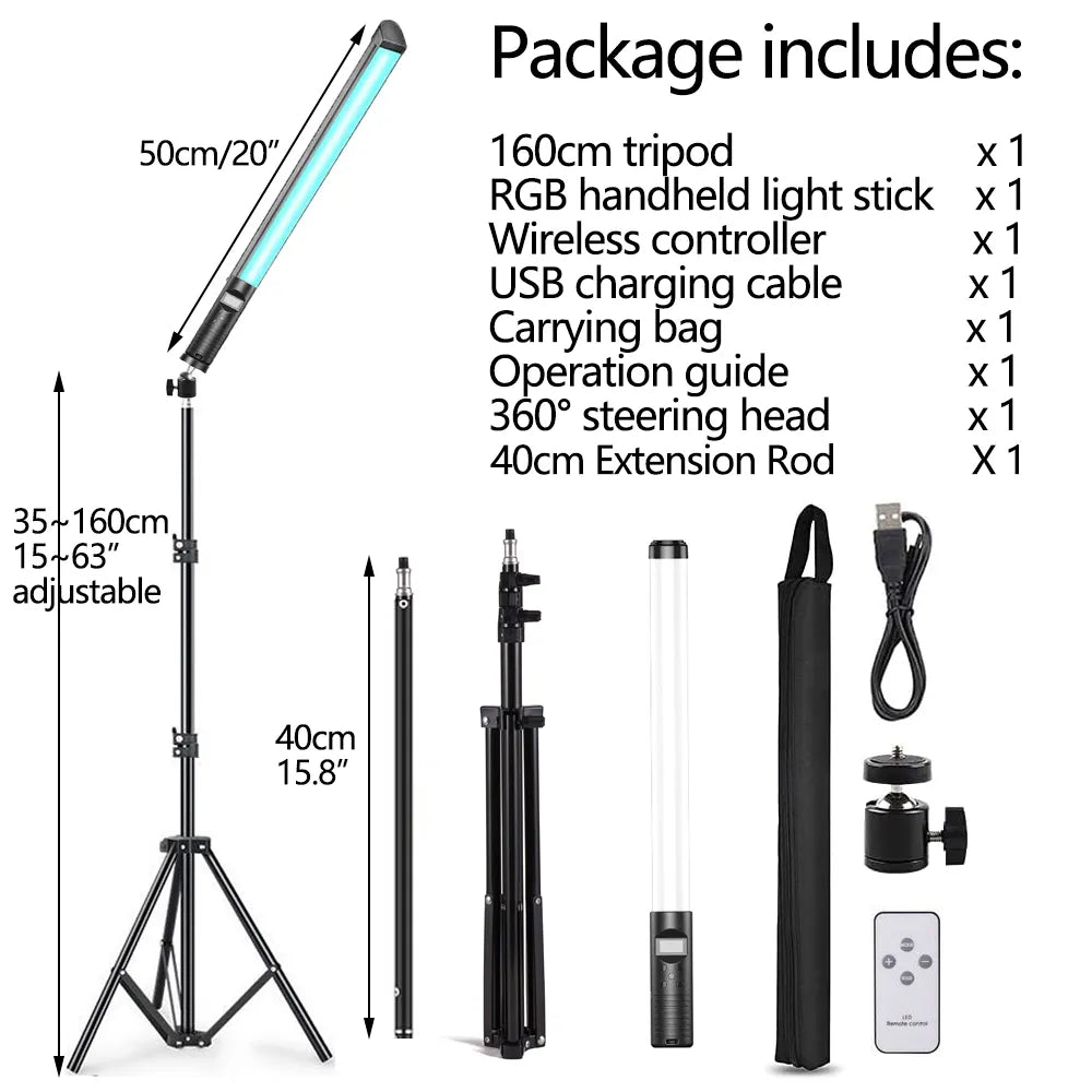 portable rgb led light bar photography