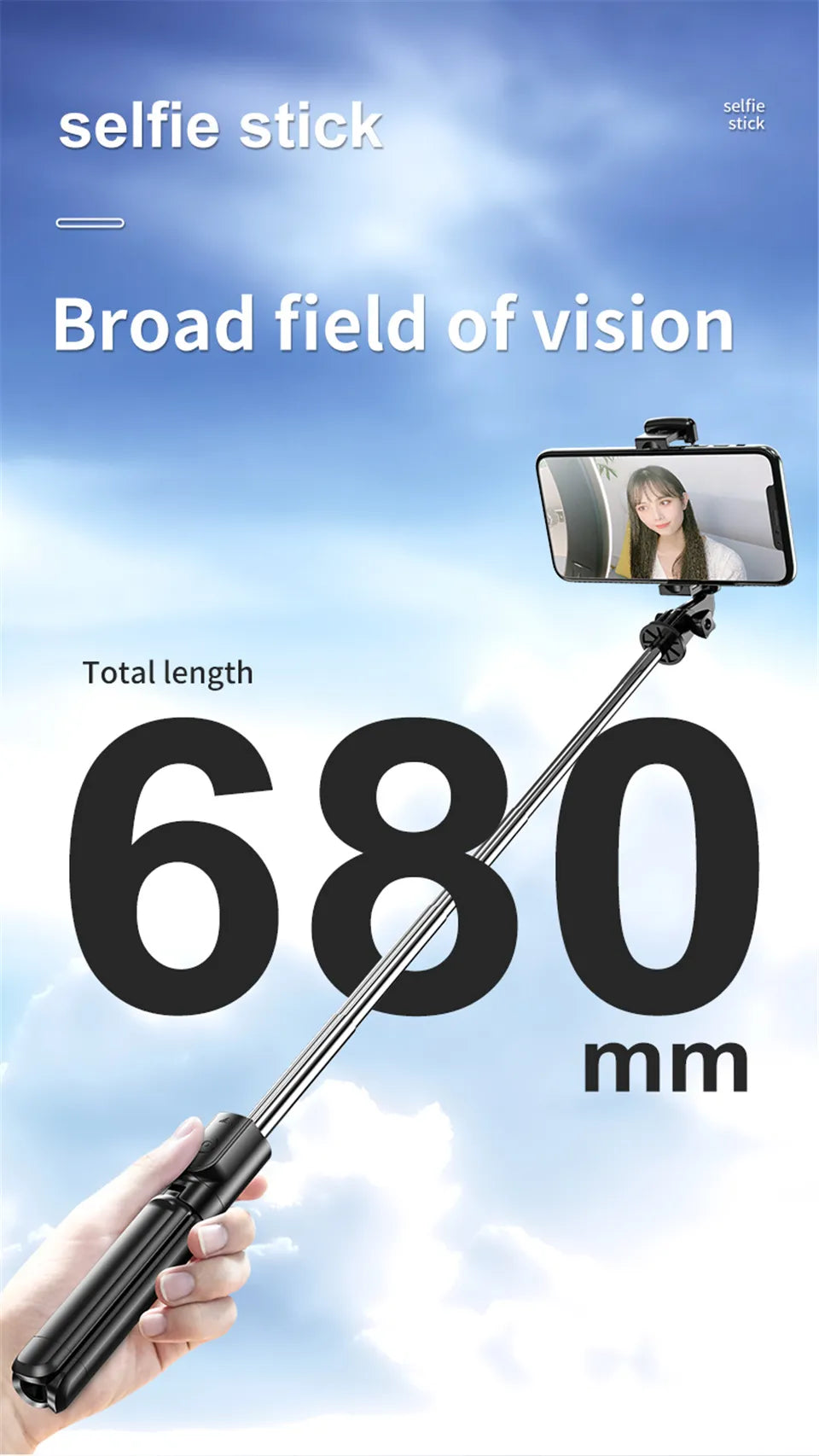 Bluetooth Selfie Stick Tripod with Remote