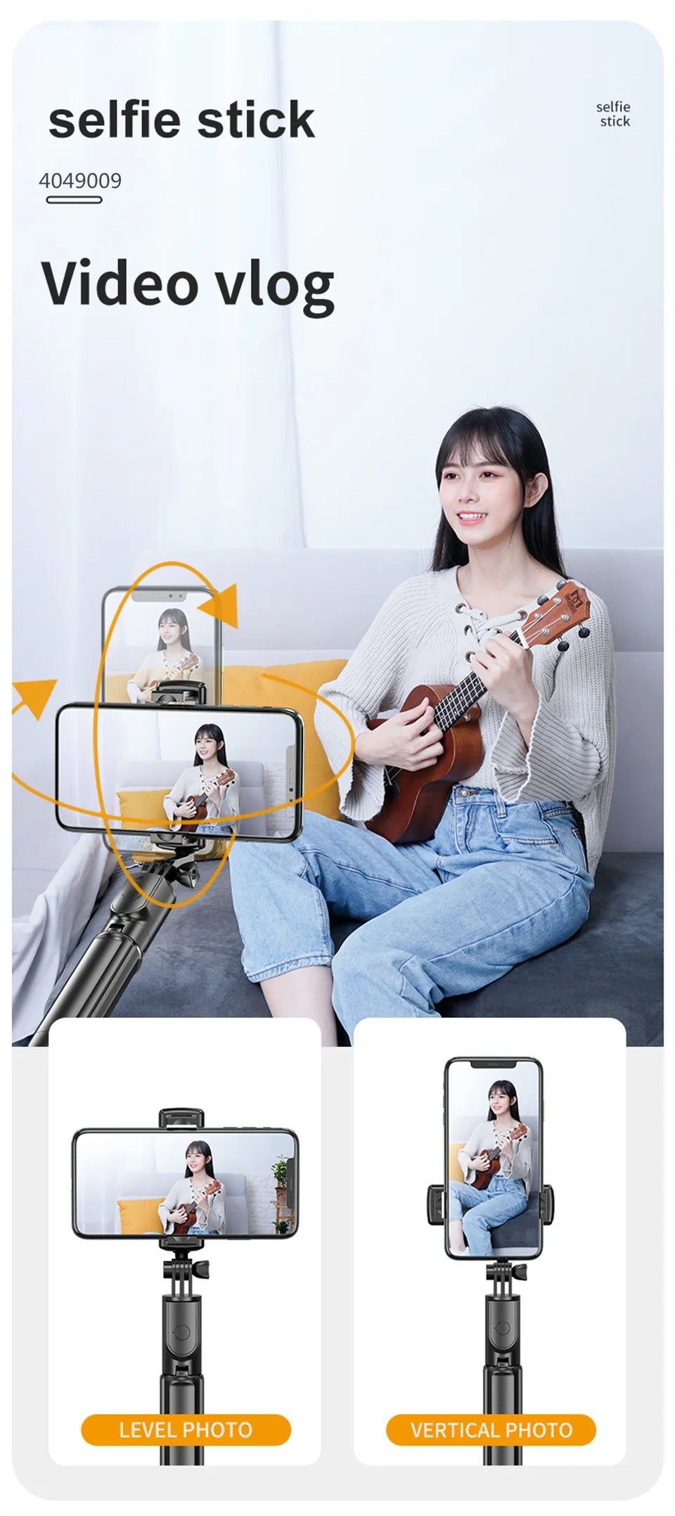 Bluetooth Selfie Stick Tripod with Remote