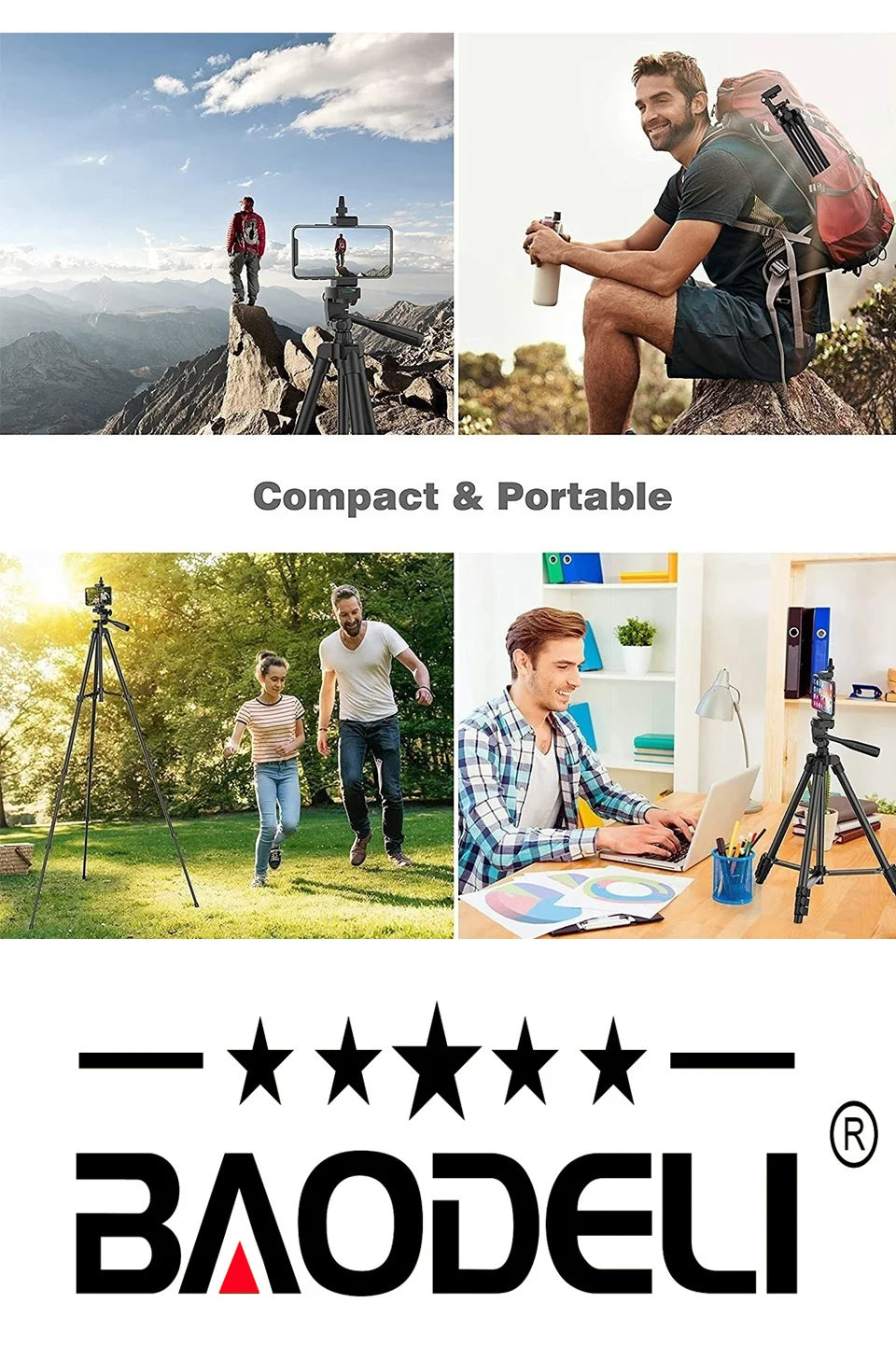 Phone Tripod Stand with Bluetooth Remote Control