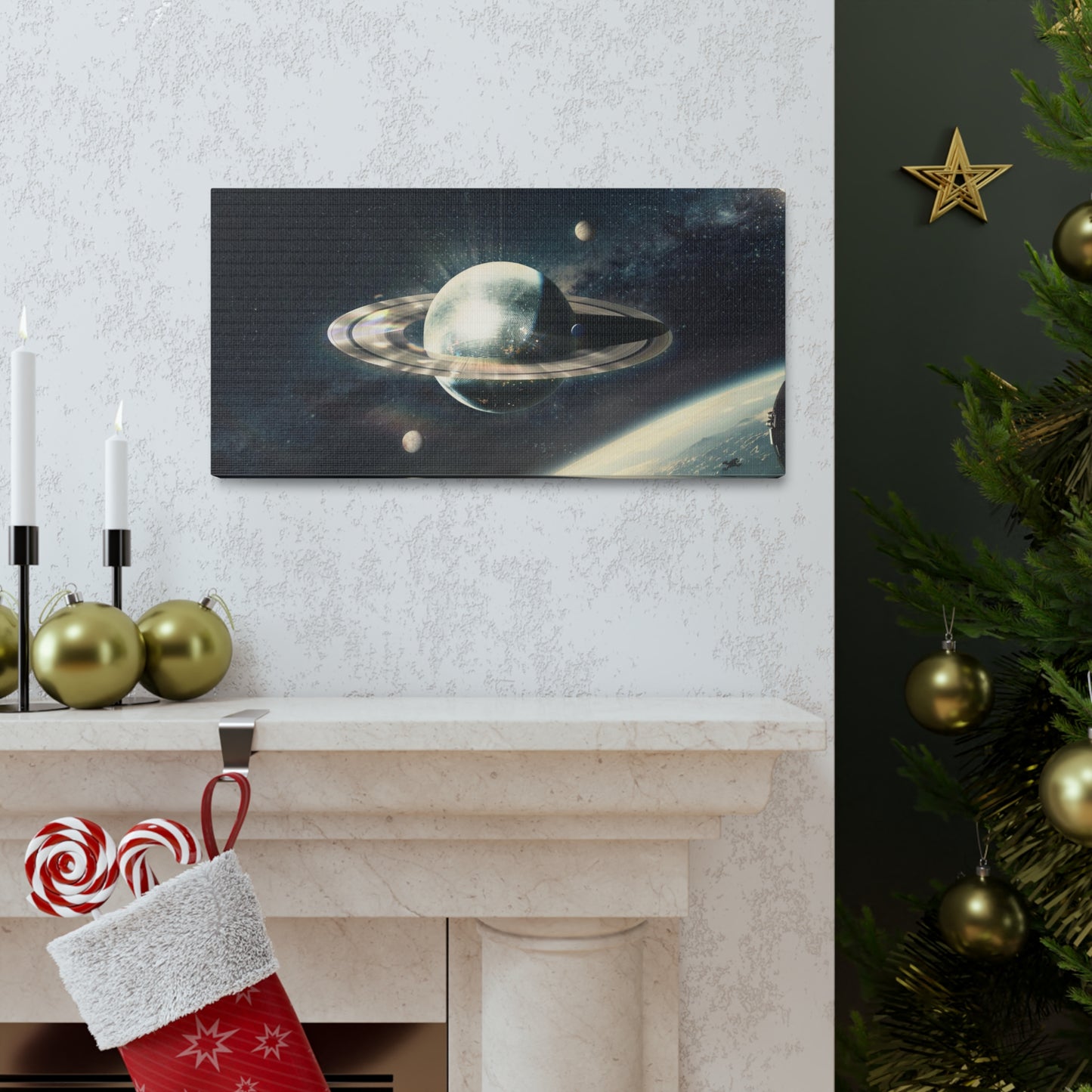 Disco Saturn Canvas