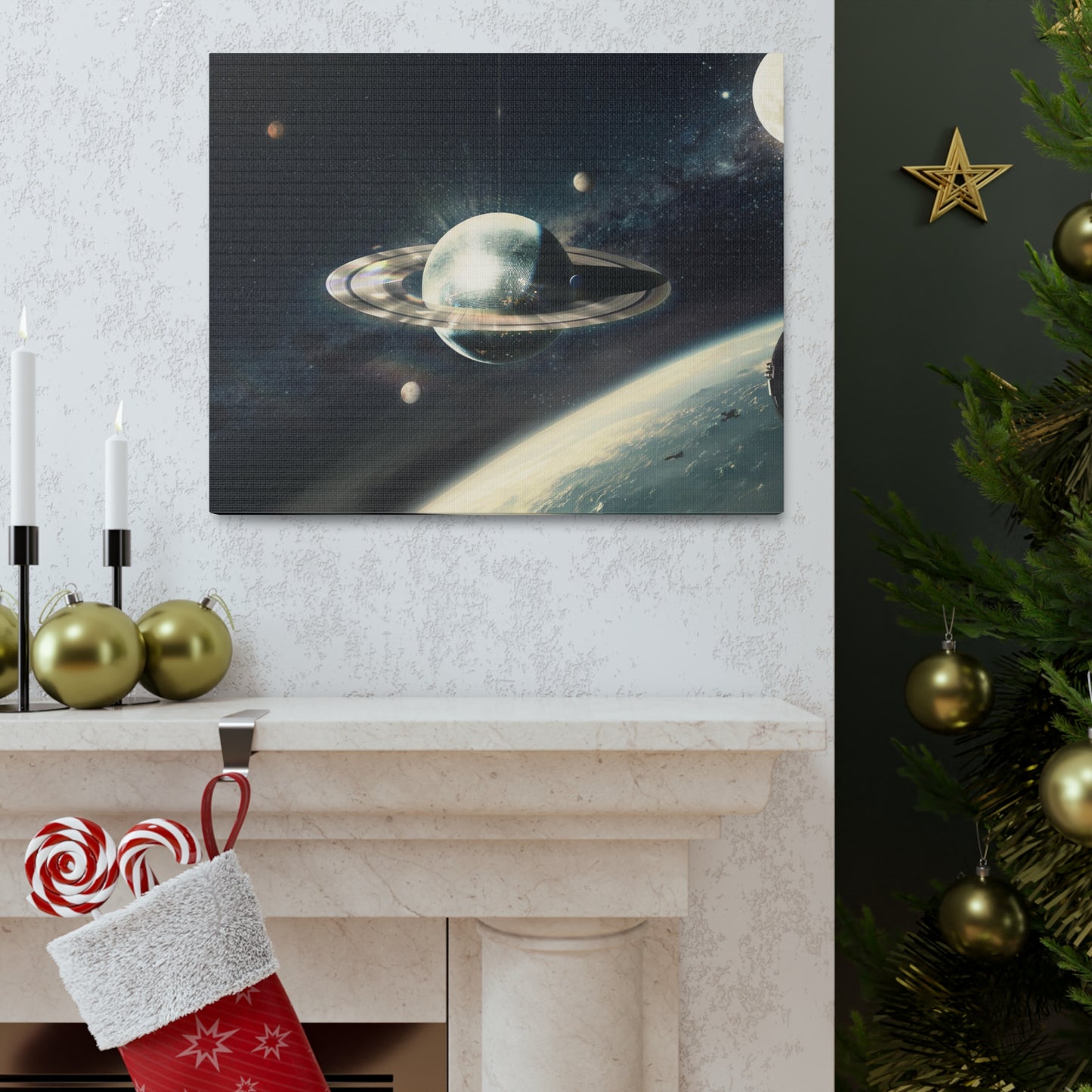 Disco Saturn Canvas