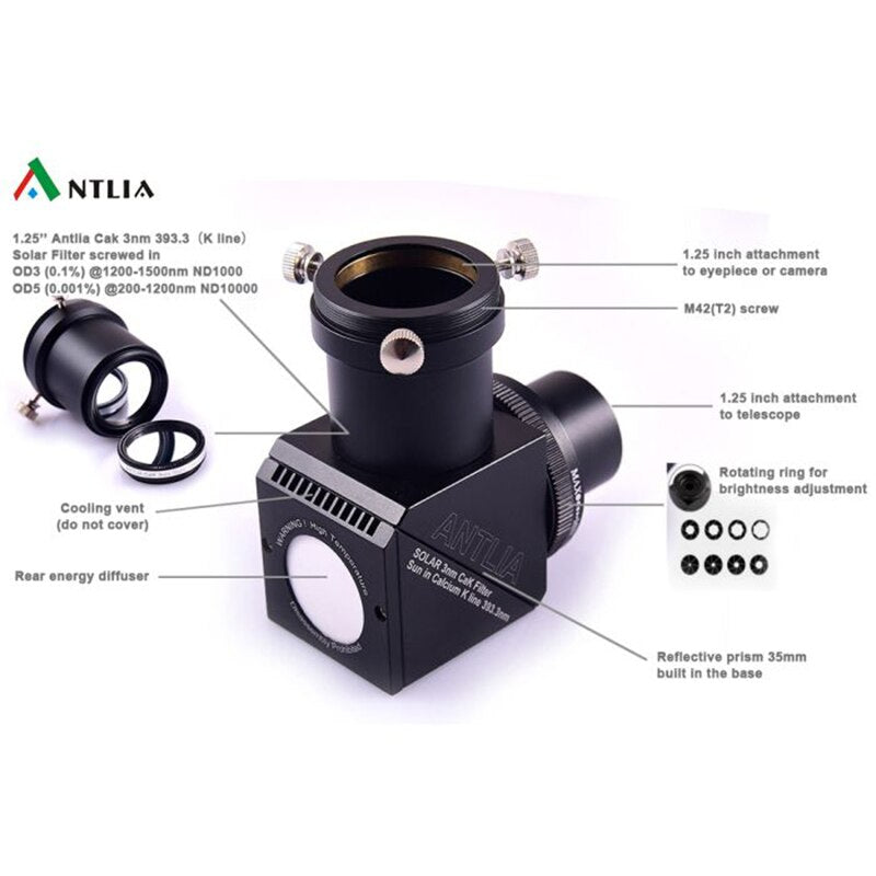 Antlia Imaging 1.25" Herschel Wedge with 35mm Prism and 1.25" Cak 3nm