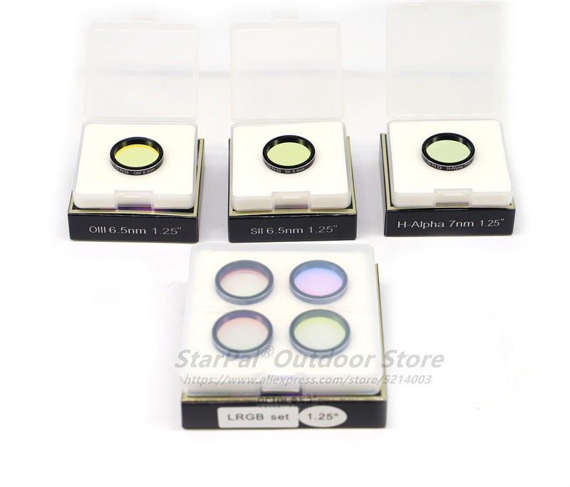 OPTOLONG 1.25" Filter SHO H-Alpha 7nm SII-CCD 6.5nm OIII-CCD 6.5nm and LRGB AR Set