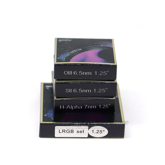 OPTOLONG  1.25" Filter SHO H-Alpha 7nm SII-CCD 6.5nm OIII-CCD 6.5nm and LRGB AR Set