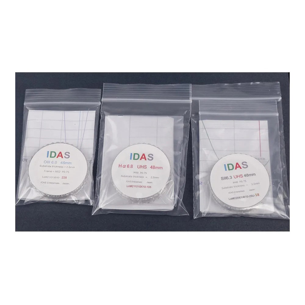 IDAS 2" Narrowband H-alpha 6.8nm/SII 6.3nm/OIII 6.0nm Filter Set - Class UHS (2.5mm)