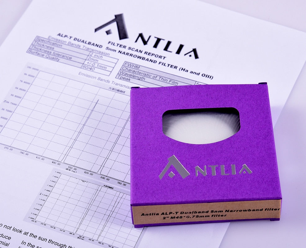 Antlia ALP-T Dual Band Narrowband OIII (5NM) and H-a (5NM) Filter - 2  Mounted