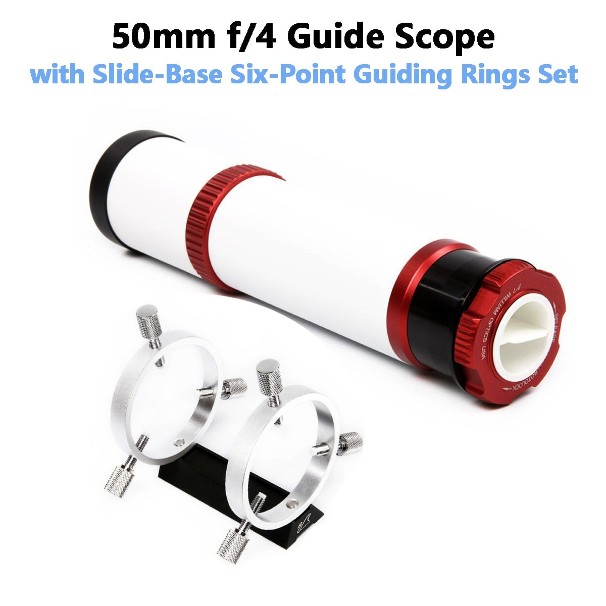 William Optics 50mm f/4 Guide Scope with Slide-Base Six-Point Guiding Rings Set