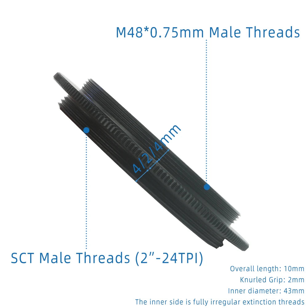 SCT Male to M48 Male Threads T-Ring Adapter