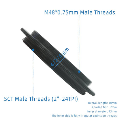 SCT Male to M48 Male Threads T-Ring Adapter