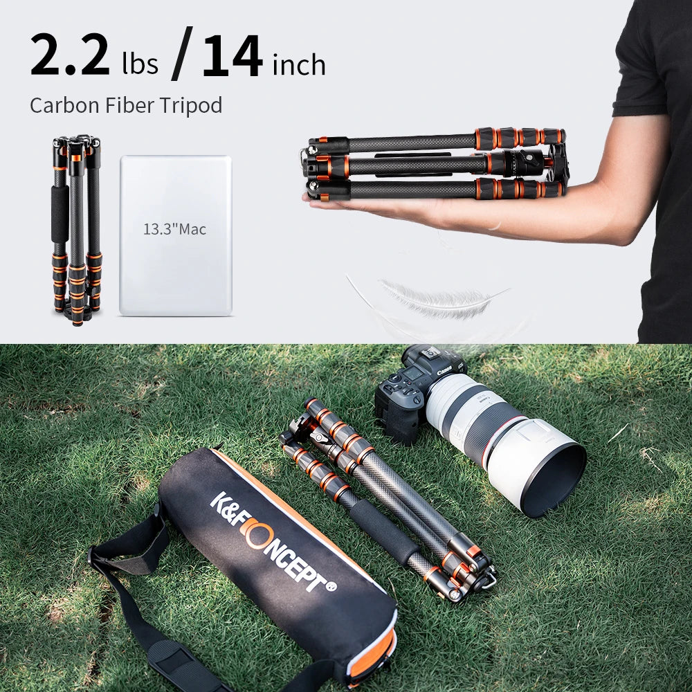 K&F Concept ba225 Carbon Fiber Tripod