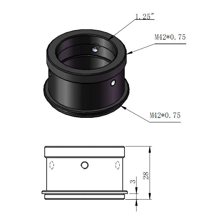 T2 Thread - 1.25″ Holder Adapter Ring