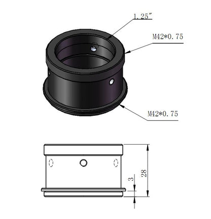 T2 Thread - 1.25″ Holder Adapter Ring