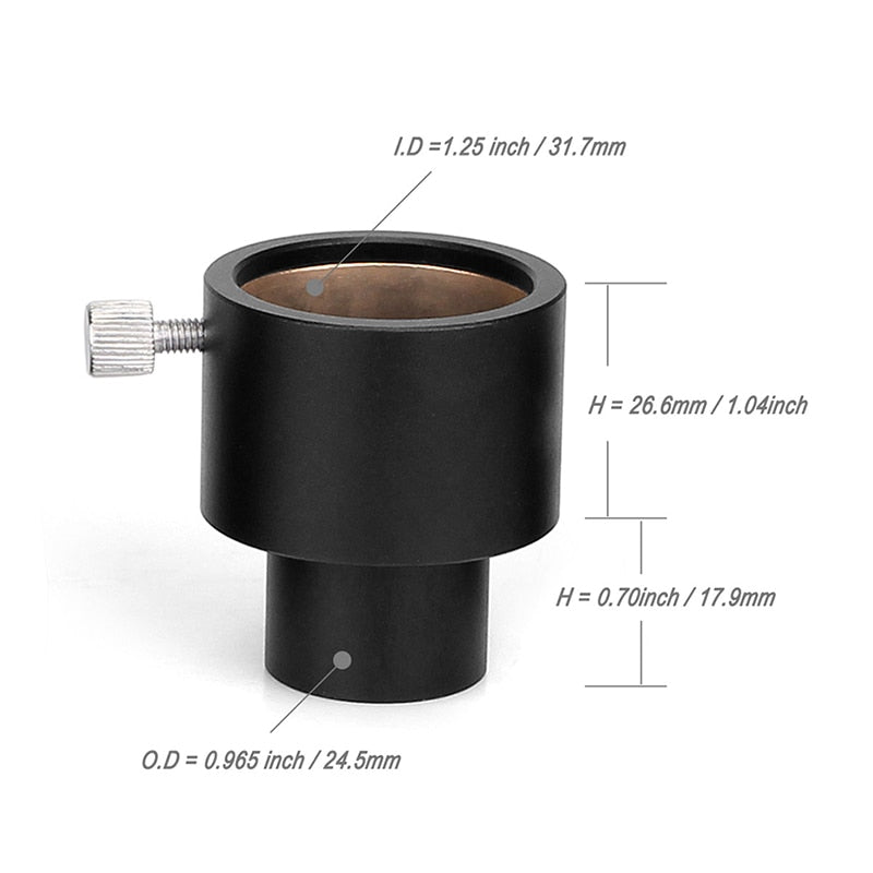 Telescope Eyepiece Adapter 0.965" to 1.25" / 1.25" to 0.965" / 1.25" to 2"