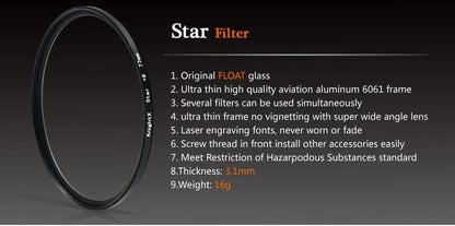 Star Filter for Canon Sony Nikon Camera Lens