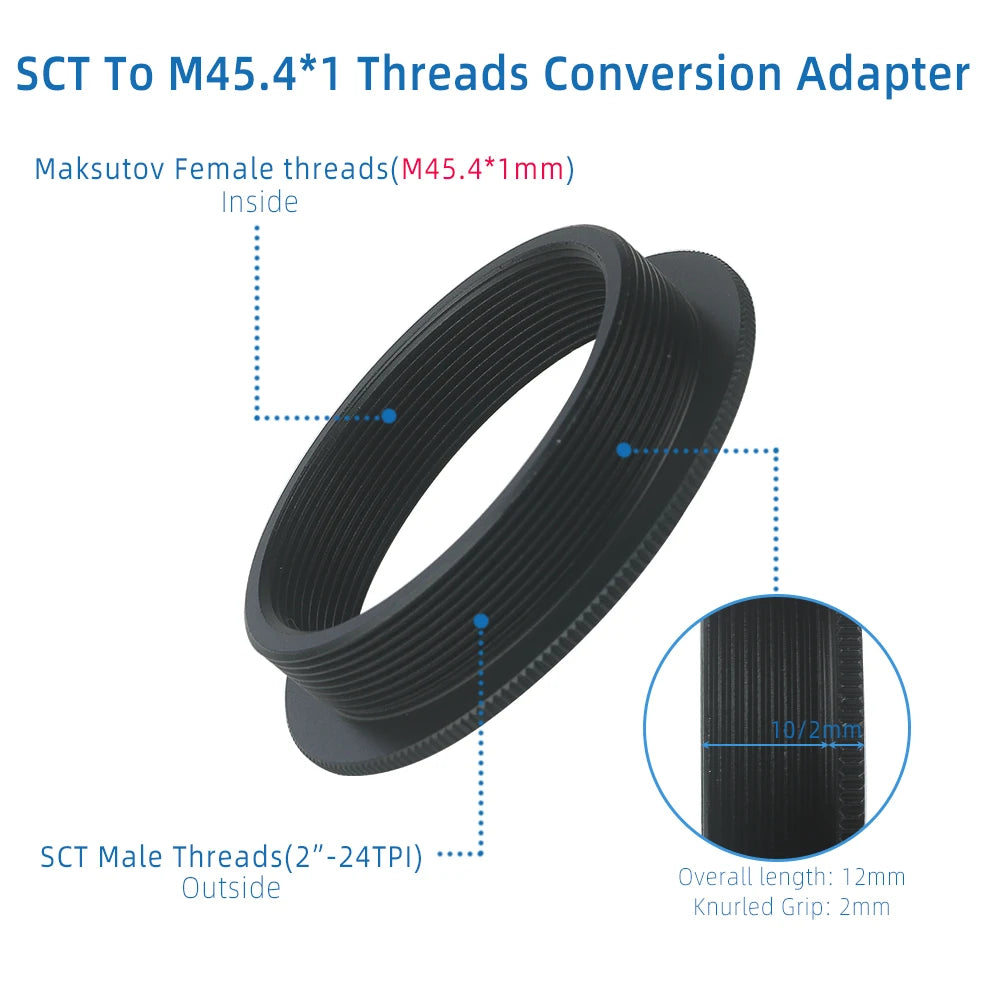 SCT Male to Mak Female Threads T-Ring Adapter