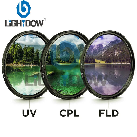 UV-CPL-FLD 3 in 1 Lens Filter Set 49MM 52MM 55MM 58MM 62MM 67MM 72MM 77MM