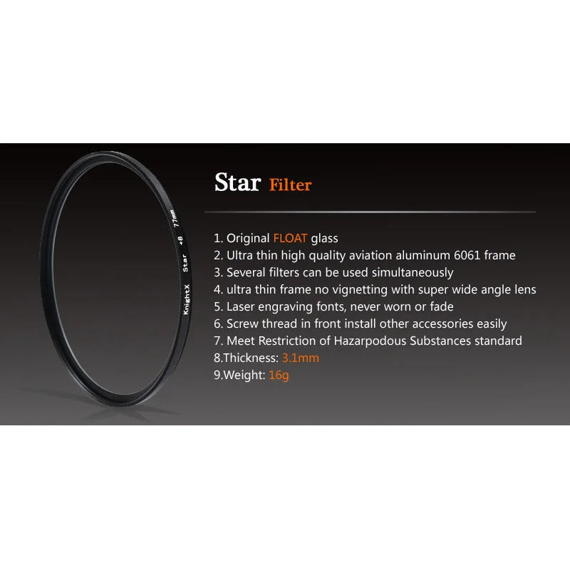 Star Filter for Canon Sony Nikon Camera Lens