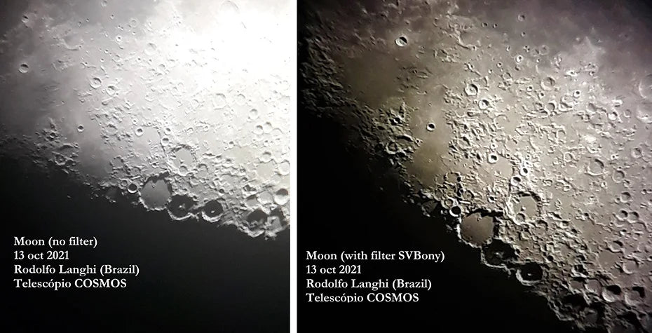 Svbony Moon Filter with and without 