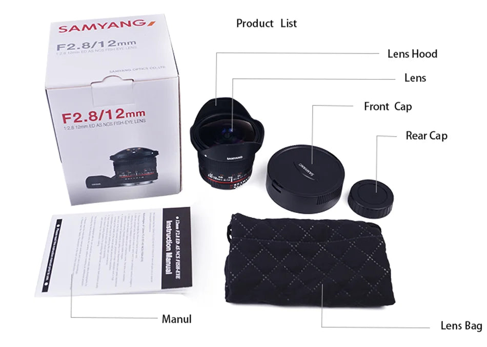 Samyang 12mm F2.8 Fisheye Lens Package Box 