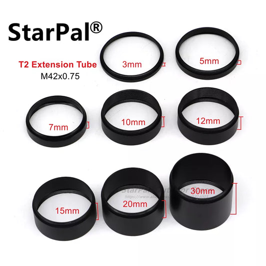 T2 Camera Extension Tube 3mm, 5mm, 7mm, 10mm, 12mm, 15mm, 20mm, 30mm, 40mm M42x0.75