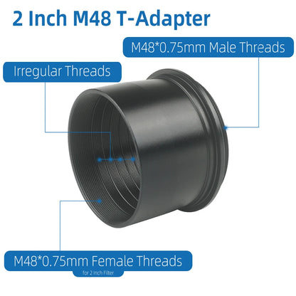 2" M48 T Tube Adapter