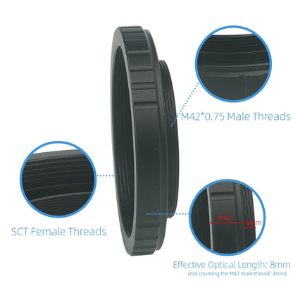 SCT Female to M42 T/T2 Male Thread Adapter