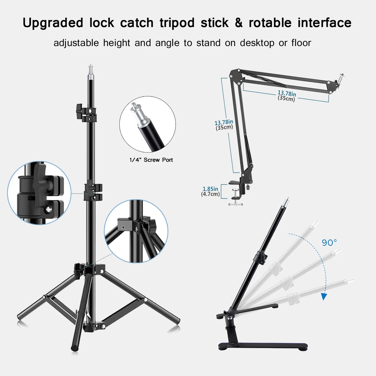 led light stand for photography with portable light stand